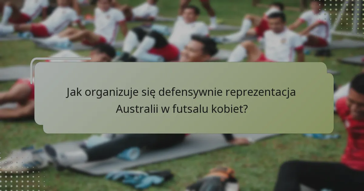 Jak organizuje się defensywnie reprezentacja Australii w futsalu kobiet?